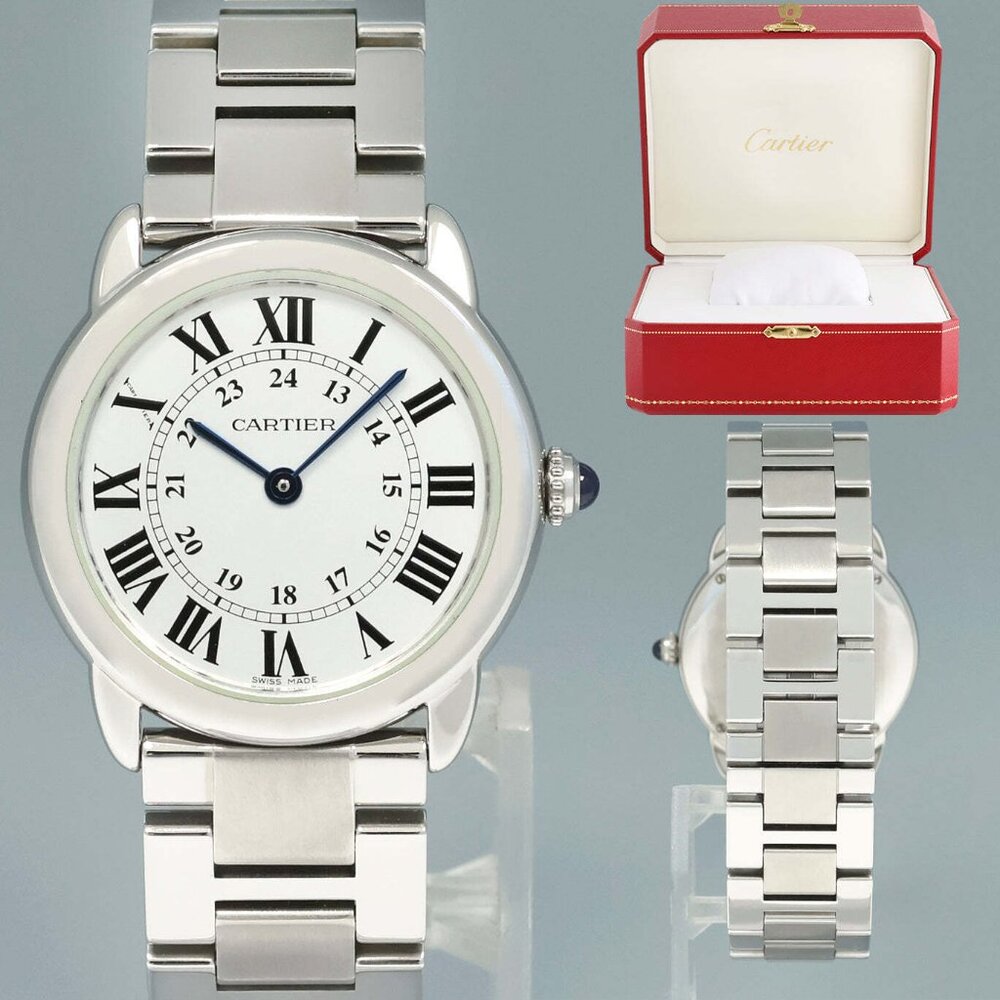 MINT! Cartier Ladies Ronde 29mm Watch With Cartier Box